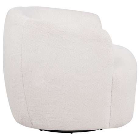 Hudson Faux Fur Swivel Accent Chair Ecru — product image 7