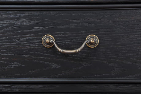 Open bottom drawer with tinted interior Celina nightstand