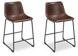 Centiar Brown 2-Piece Upholstered Bar Stool set side view