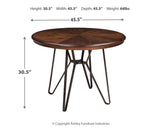 Main view of Centiar Two-Tone Brown Round Dining Room Set showing two-tone wood finish