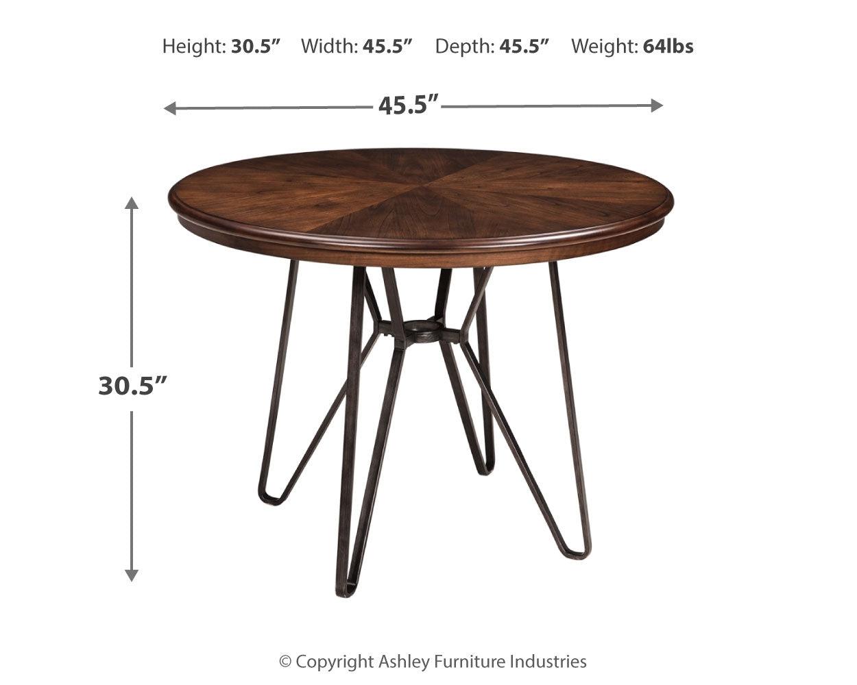 Main view of Centiar Two-Tone Brown Round Dining Room Set showing two-tone wood finish
