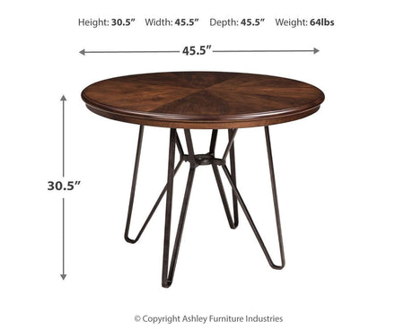 Main view of Centiar Two-Tone Brown Round Dining Room Set showing two-tone wood finish