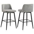 Mellor Fabric Upholstered Swivel Bar Chair Grey (Set of 2) — product view
