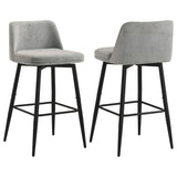 Mellor Fabric Upholstered Swivel Bar Chair Grey (Set of 2) — product view