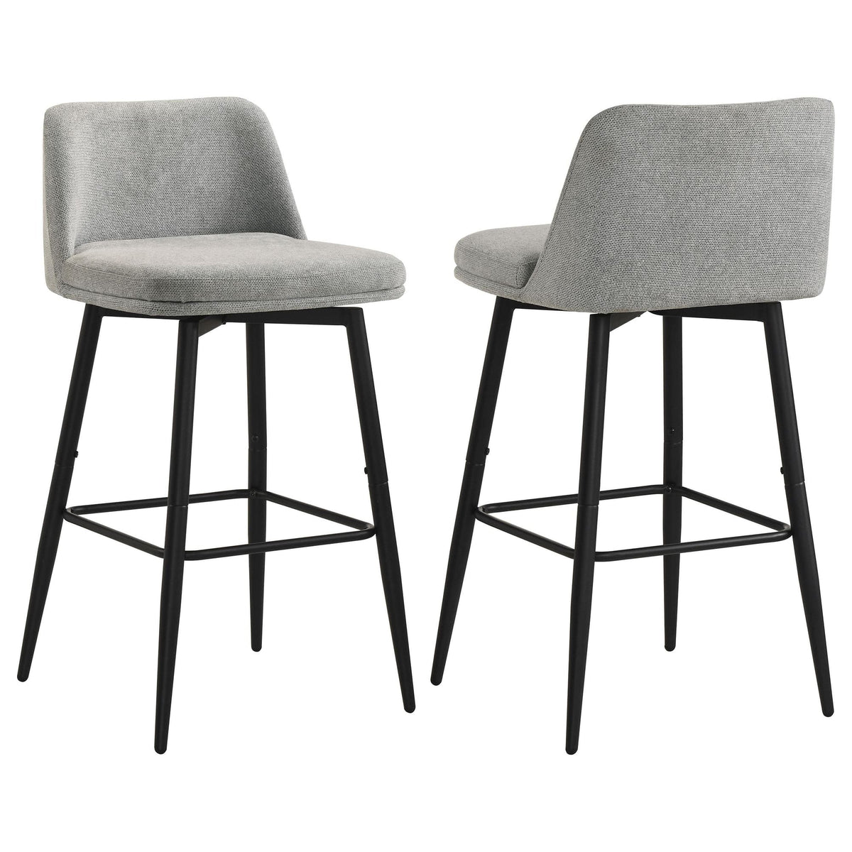 Mellor Fabric Upholstered Swivel Bar Chair Grey (Set of 2) — product view