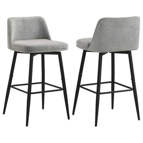 Mellor Fabric Upholstered Swivel Bar Chair Grey (Set of 2) — product view