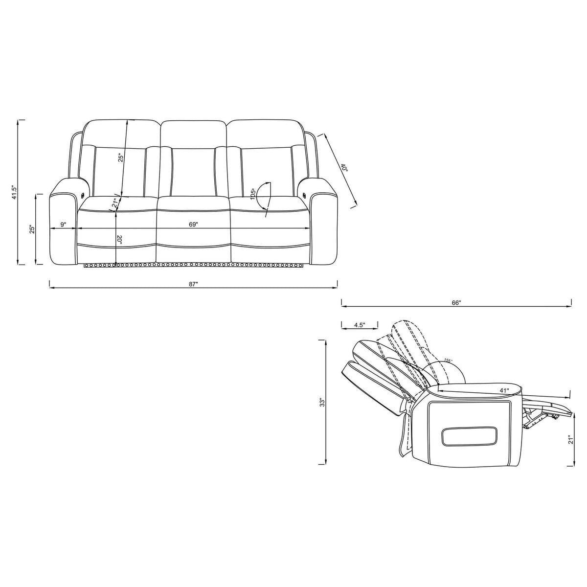 Rojas Dual Power Reclining Sofa with Drop-Down Console Greige — product image 17