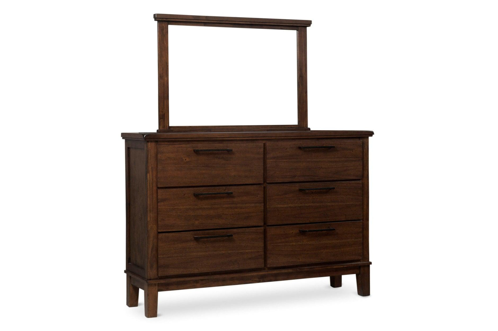 Brown Modern Traditional Solid Wood Veneers Fabric Upholstered Tufted Shelves Bedroom Set - Ella Furniture
