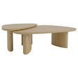 Lester 2-Piece Triangular Nesting Coffee Table Set Honey Oak — product view