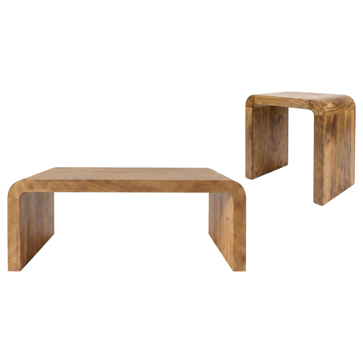 Booker 2-piece Mango Wood Coffee and End Table Set Natural — product image 2
