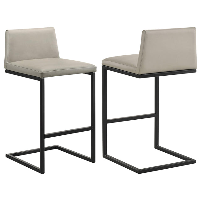 Vardon Genuine Leather Tan Bar Stool Set of 2 — product view