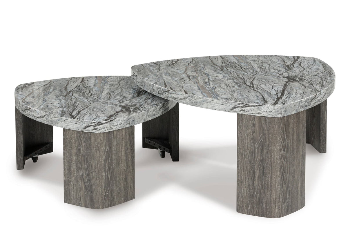 Gray and Brown Two-Piece Stacking Coffee Table Set — product image 3