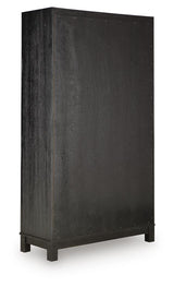 Christop Black/Brown Accent Cabinet — back view