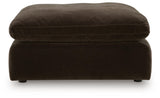 Maxton Heights Bittersweet Chenille Velvet Oversized Accent Ottoman — front view