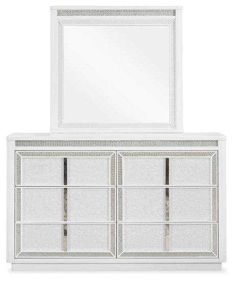 Side angle of Chalanna dresser and mirror set
