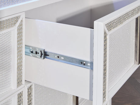 Built-in LED lighting detail on Chalanna dresser