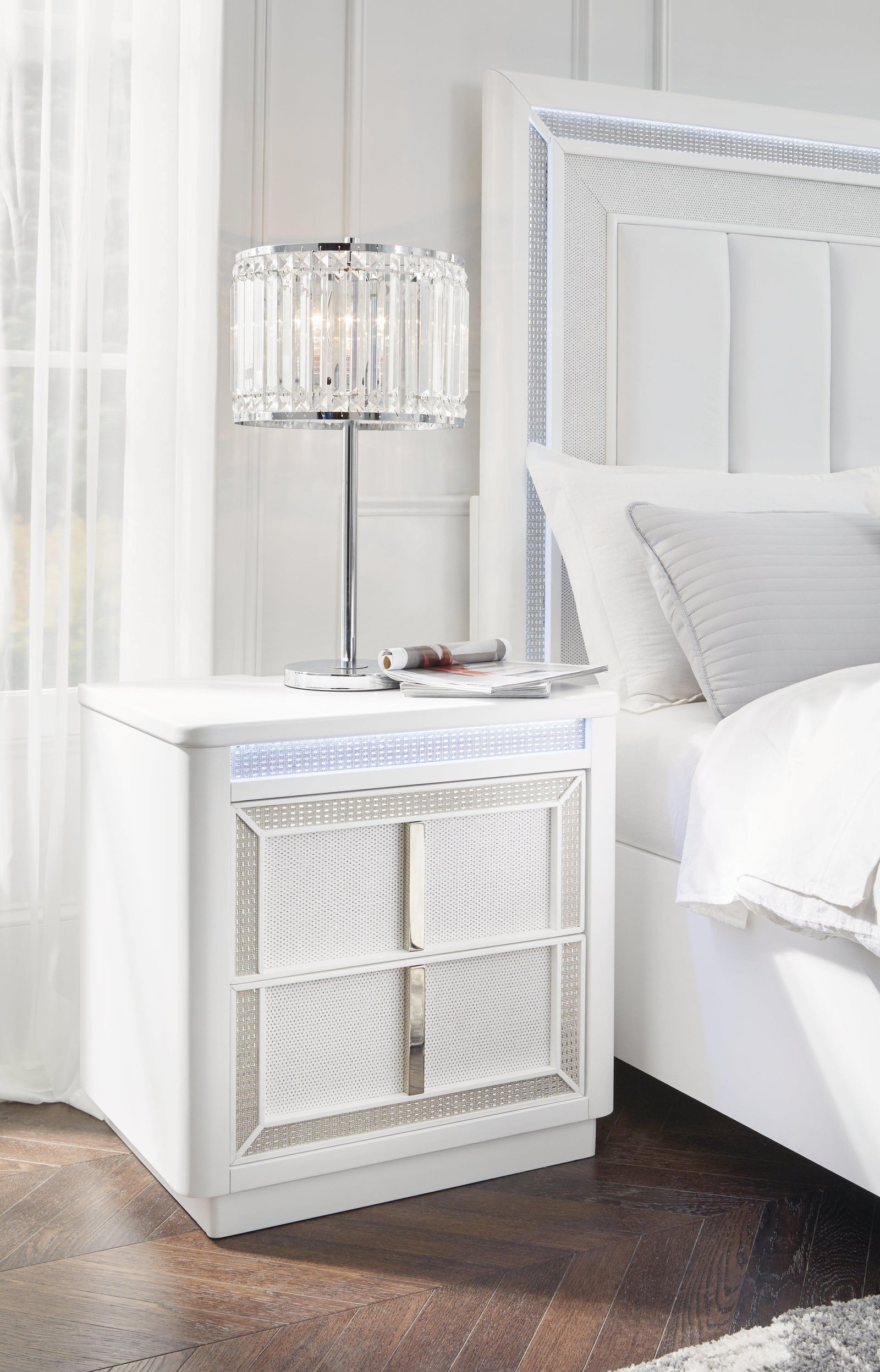 Chalanna White Nightstand - Ella Furniture