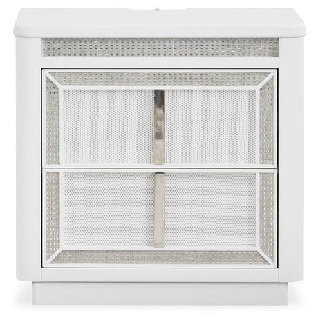 Top view showing nightstand surface and built-in LED lighting