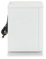 Back view highlighting 110V power supply with USB charging ports