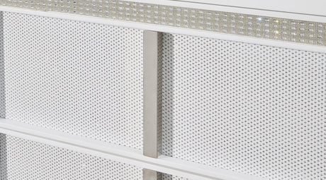 Chalanna Queen Bed footboard detail with rhinestone frame