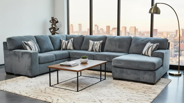 Austin Charcoal Furby Sectional sofa main front view
