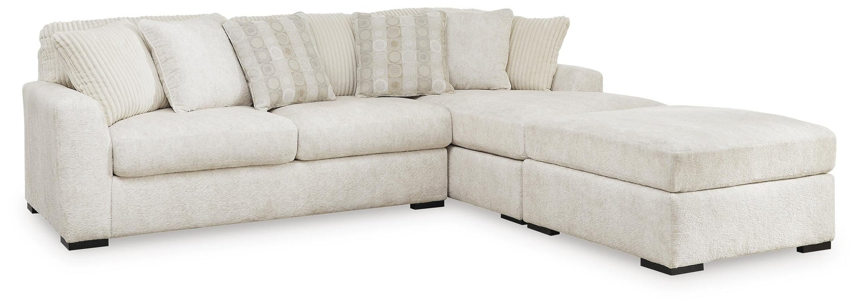 Chessington Ivory 2-Piece Sectional with Ottoman - image 2