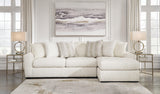 Side view of Chessington Ivory 2-Piece Sectional Sofa with Chaise sectional sofa