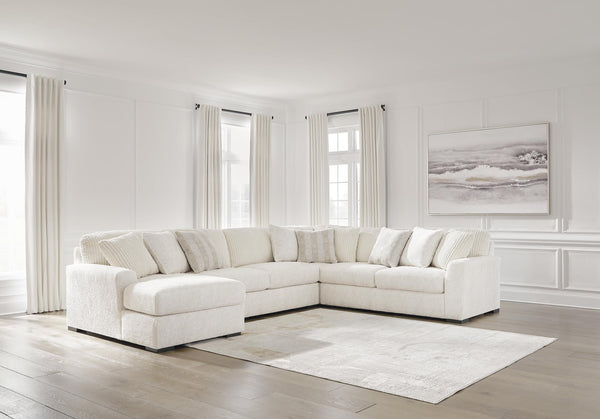 Chessington Ivory Chenille 4-Piece Sectional with Chaise - image 1