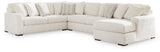 Side view of Chessington Ivory 4-Piece Sectional Sofa with Chaise