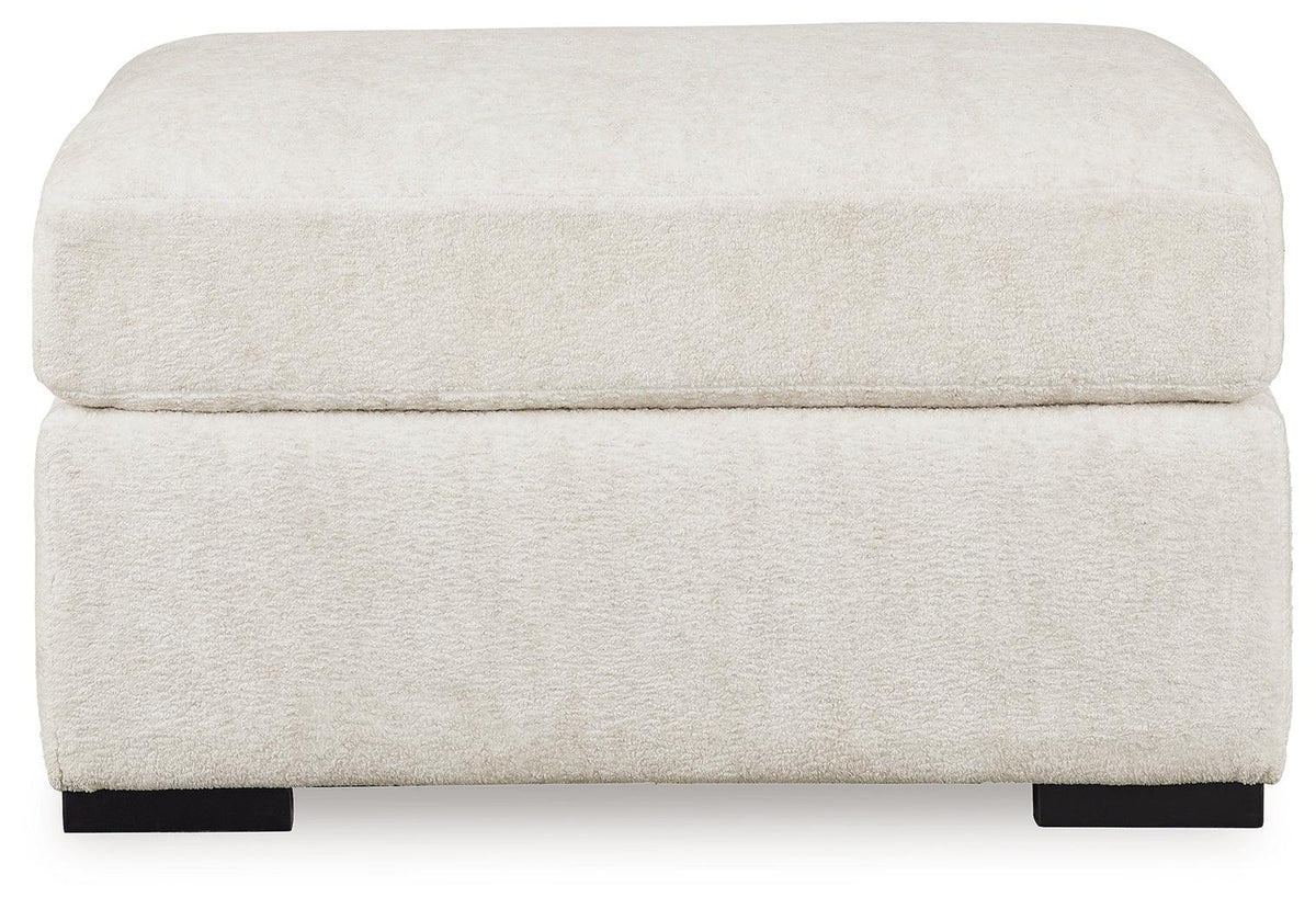 Top view of Chessington Ivory Chenille Oversized Accent Ottoman