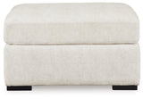 Top view of Chessington Ivory Chenille Oversized Accent Ottoman