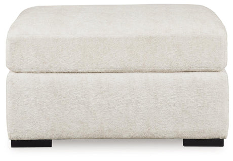 Top view of Chessington Ivory Chenille Oversized Accent Ottoman