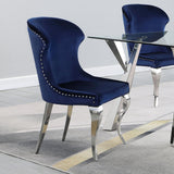 Side view highlighting nailhead trim and wingback design of Cheyanne chair