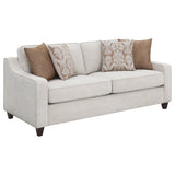 Side view of Christine 2-Piece Upholstered Sloped Arm Sofa Set Beige