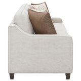 Side profile of Christine beige sofa set
