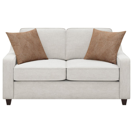 Front angle of Christine beige 2-piece sofa set