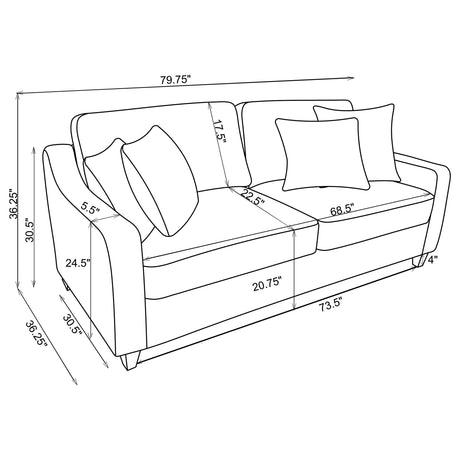 Christine 3-piece beige upholstered sofa set main view