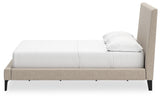 Full upholstered bed in soft gray from Cielden collection