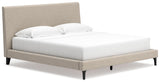 Cielden King Upholstered Bed side angle showing headboard