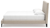Soft gray fabric headboard texture detail
