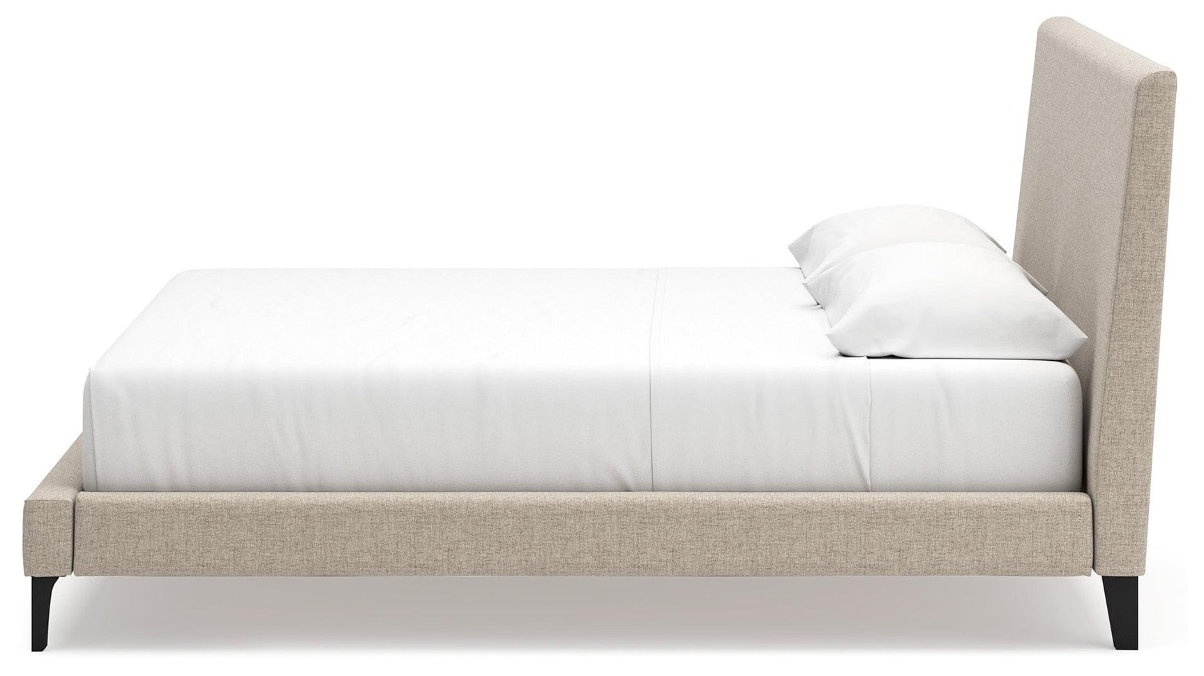 Soft gray fabric headboard texture detail