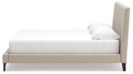 Soft gray fabric headboard texture detail