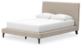 Footboard detail of Cielden Soft Gray Queen Bed
