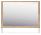 Cielden Tan Bedroom Mirror side angle showing oak grain finish