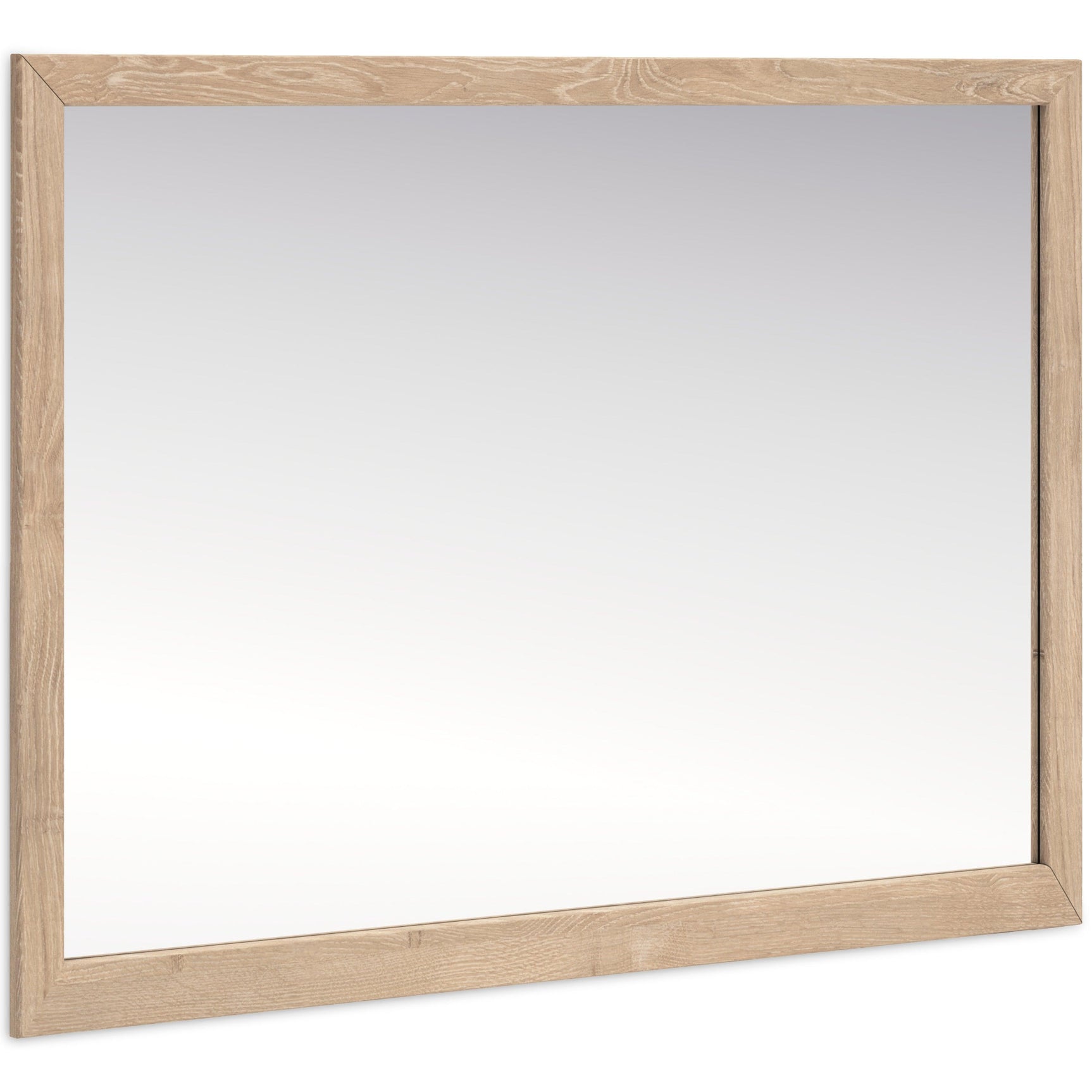 Cielden Tan Bedroom Mirror mounted on dresser