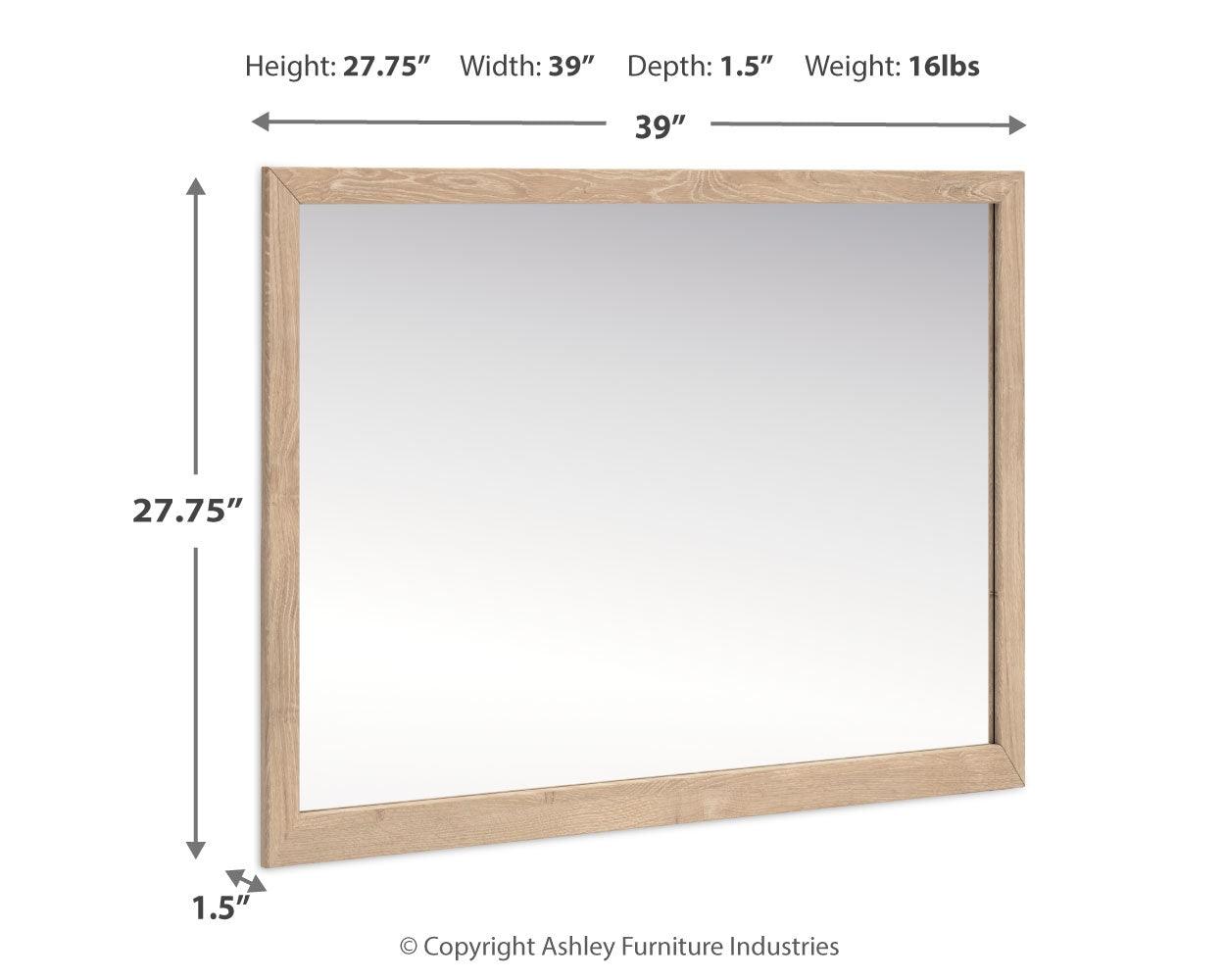 Cielden Tan Bedroom Mirror vertical wall mount option