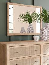 Open drawer showing lined interior of Cielden dresser