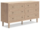 Contemporary Cielden dresser side angle showing texture and finish