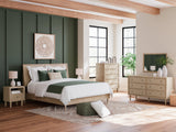 Cielden Two-Tone King Panel Bed overall view in room
