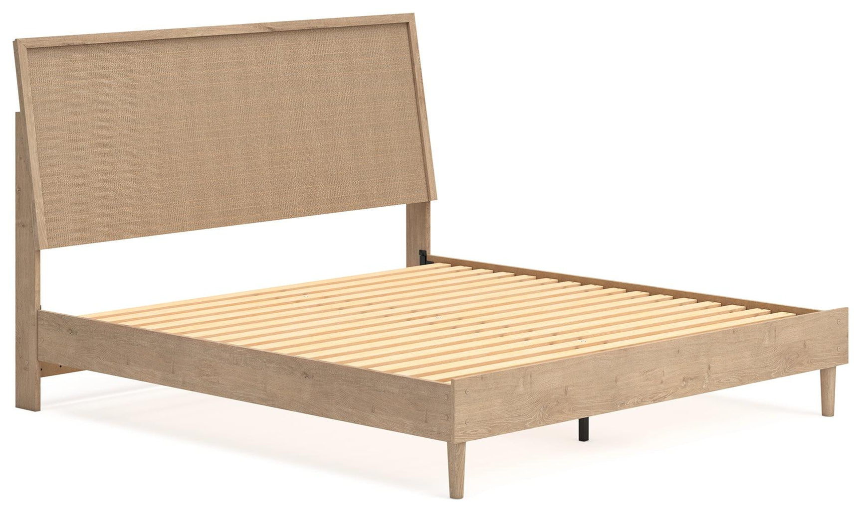 Cielden Two-Tone King Panel Bed close-up of headboard texture